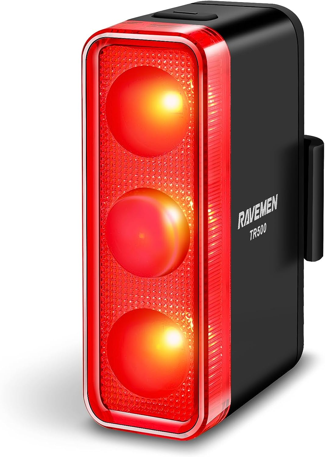 RAVEMEN TR500 500 Lumens Bike Tail Light for Daytime Night Riding, Brake Sensing Bike Rear Light with Side Visibility, 6 Light Modes, USB C Rechargeable Fit Round/Aero Seat Posts image number 5