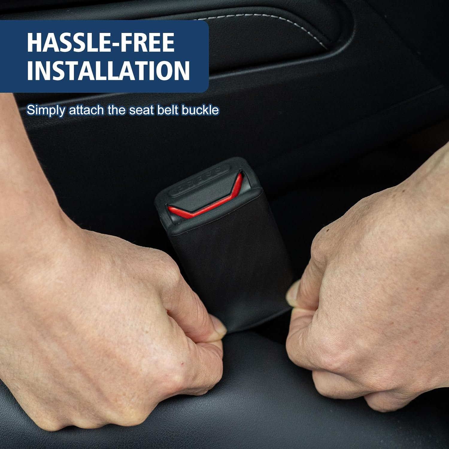 Rislobx Seat Belt Buckle Cover Fit for Tesla Model 3 Model Y, 2PCS Silicone Seatbelt Buckle Holder Seat Belt Lock Button Protector Car Interior Accessories (Black) image number 3