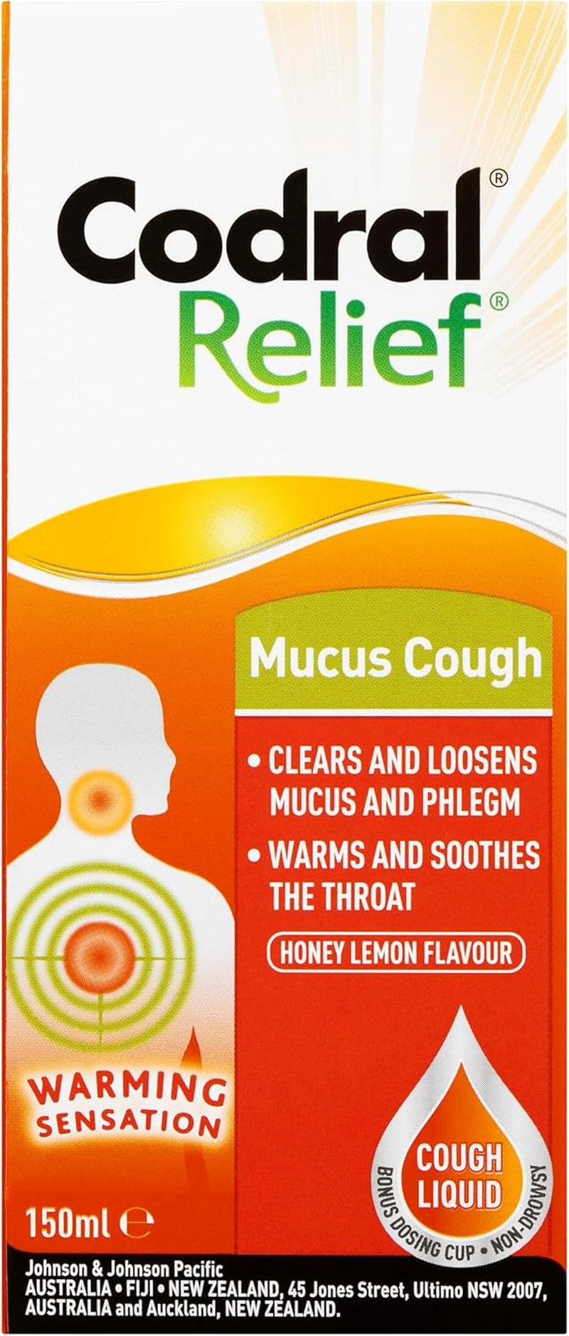 Codral Mucus Cough Liquid Honey Lemon Flavour 150Ml | Loosens and Help Clear Chest Congestion| Provides Warming and Soothing Feeling Throat image number 3