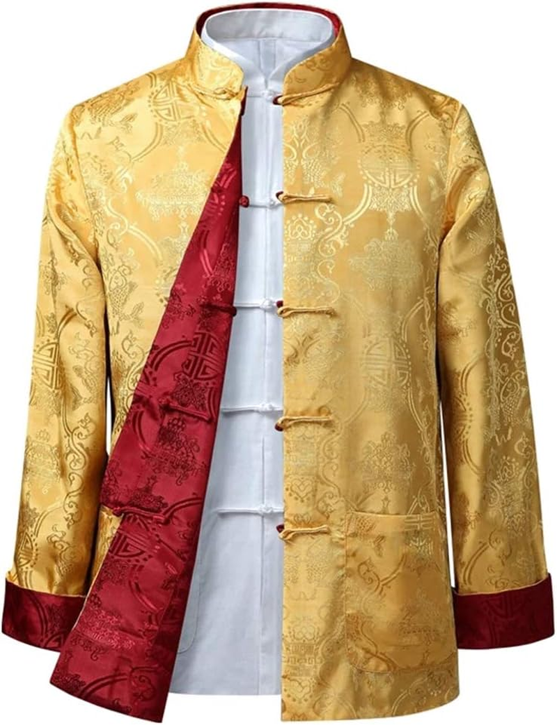Men/Women Chinese Tang Suit Tops - Both Sides Coating Jacket Long Sleeve Martial Arts Kung Fu Shirts Chinese Tang Suit National Costumes