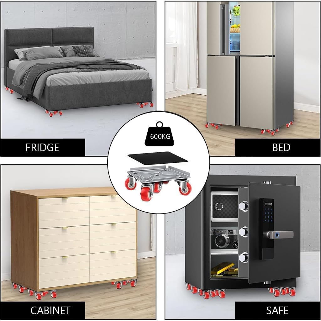 Rukoy Heavy Furniture Lifter Moving Tool Set - Carbon Steel Furniture Lifter 1322LBS Capacity - Heavy Duty Furniture Moving Wheels Rollers Tools for Bed, Sofa, Wardrobe, Table, Refrigerator