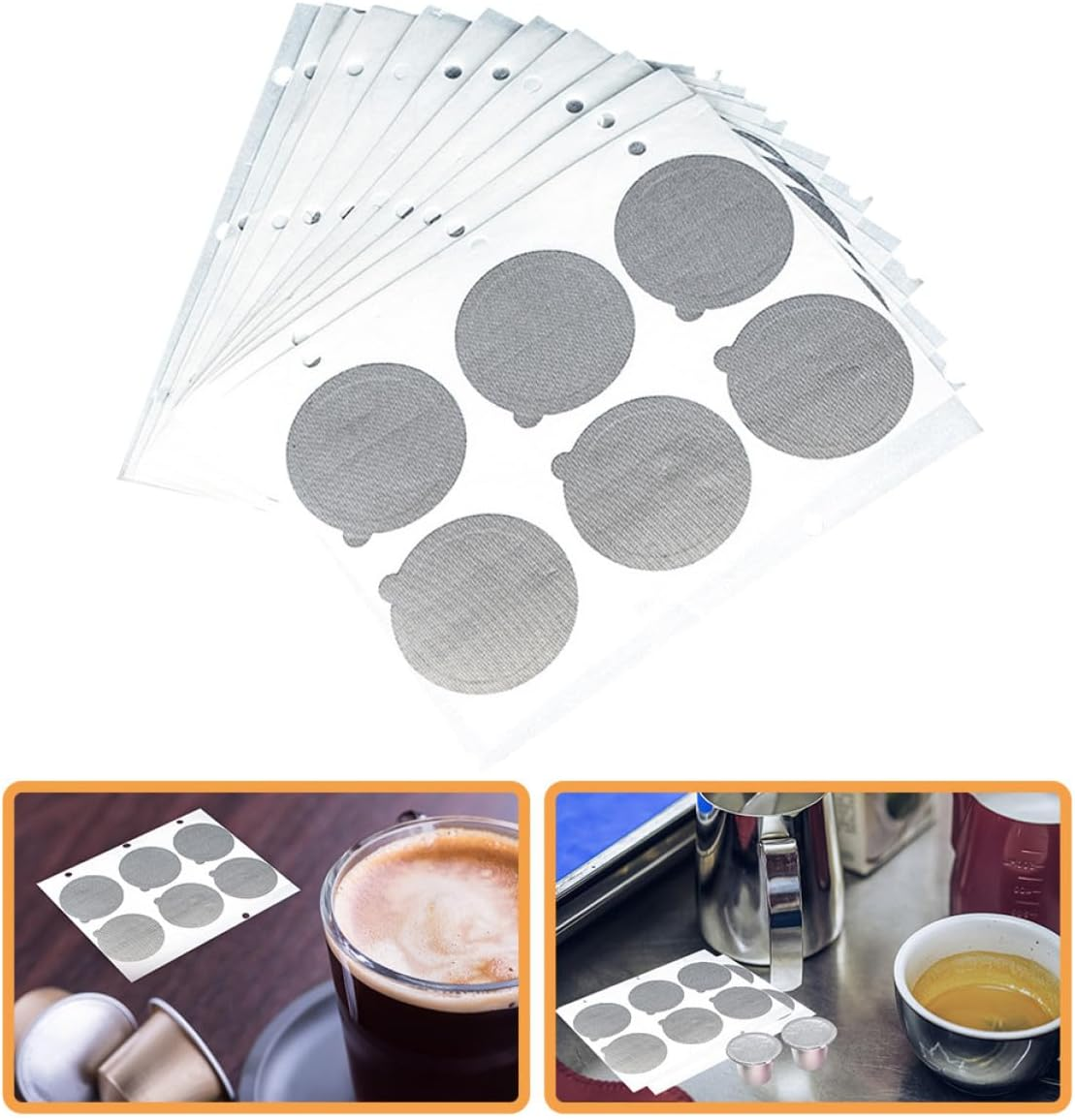 GALPADA 120Pcs Aluminum Foil Coffee Capsule Seal Stickers, Espresso Cup Film, Compatible Coffee Lids for Home and Commercial Use