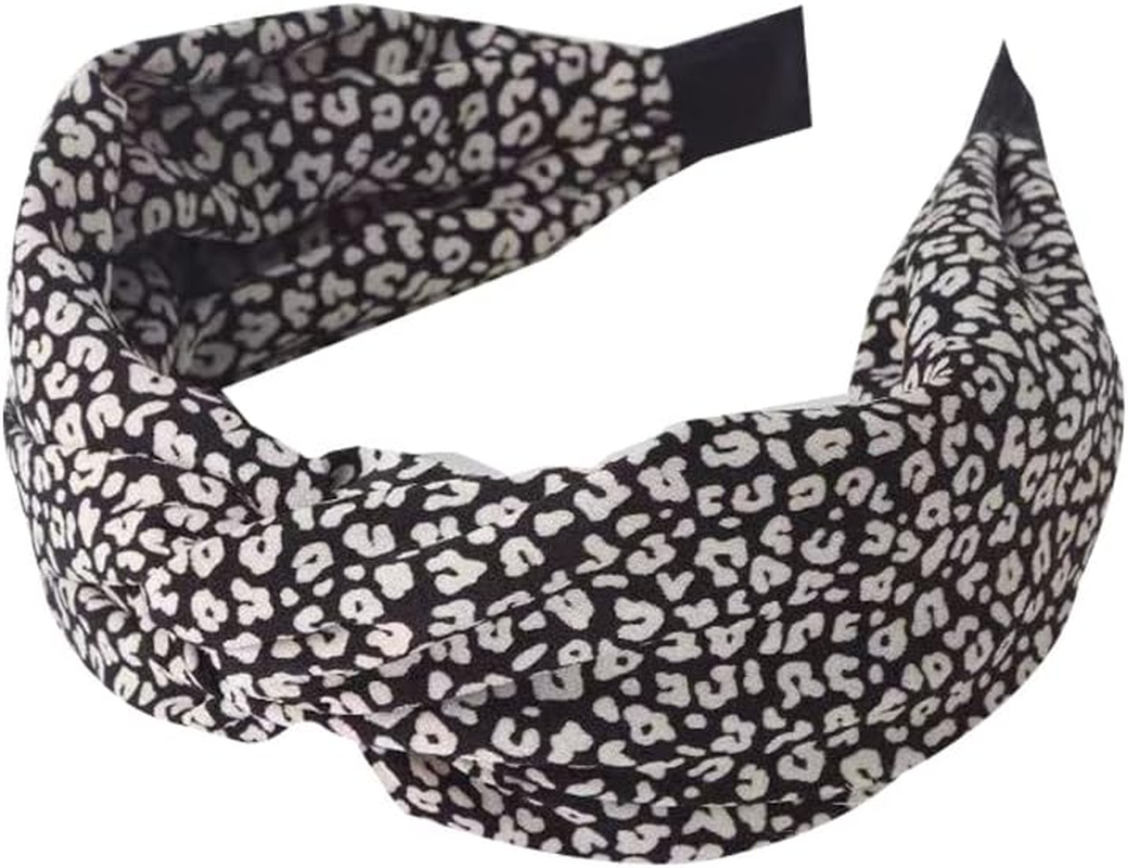 Wide Headband for Women Fabric Hair Band Alice Band Elastic Ladies Headbands Hair Accessories for Women and Girl (Widleaopard2)