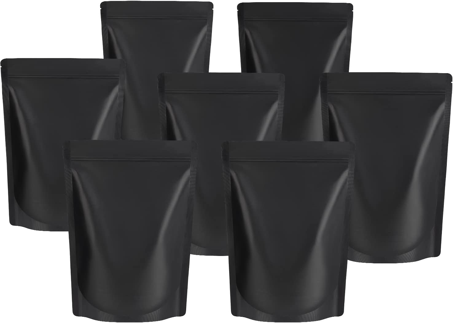 Durimoiy 4.7 Mil Thick 100 Mylar Zip Bags Black - 6X8.6 Inch Airtight Odor Proof Stand up Baggies Aluminum Foil Zip Pouch Bag (Double-Sided Matte Black Bag)