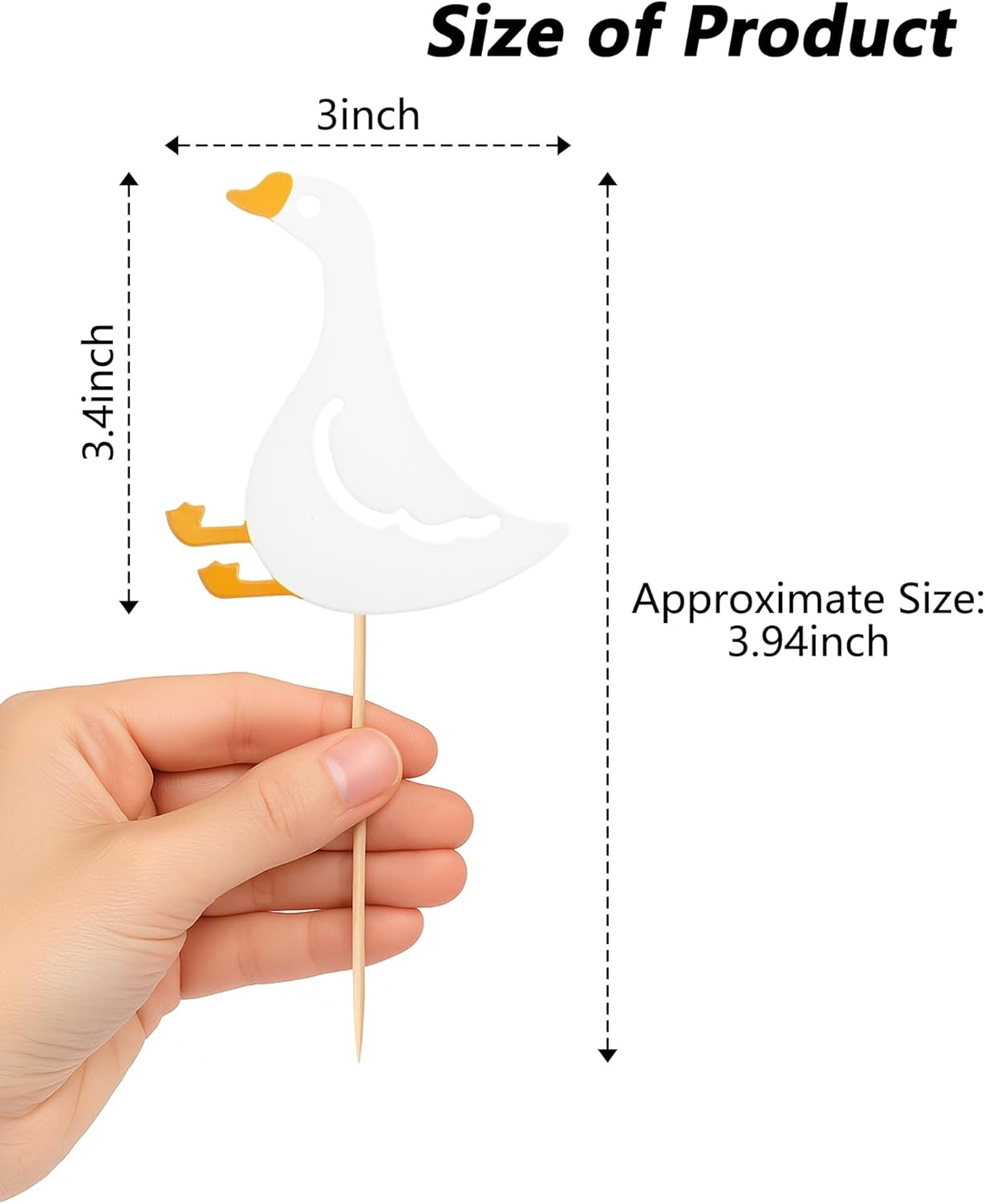 48 PCS Silly Goose Cupcake Toppers, Funny Goose Cupcake Picks Animal Theme Cake Decorations for Baby Shower Birthday Weeding Holiday Party Supplies (Dancing Goose)