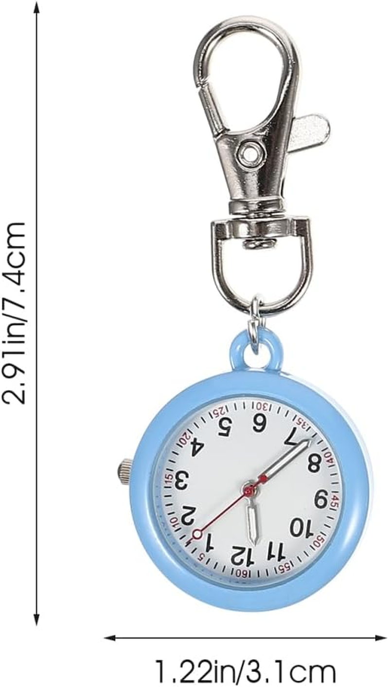 Gatuida 4Pcs Luminous Watch Clock Necklace Pocket Watch Pocket Watch with Chain Glow in the Dark Hanging Lapel Watch Pocket Watches Kid Watch Carabiner Outdoor Alloy Miss image number 3