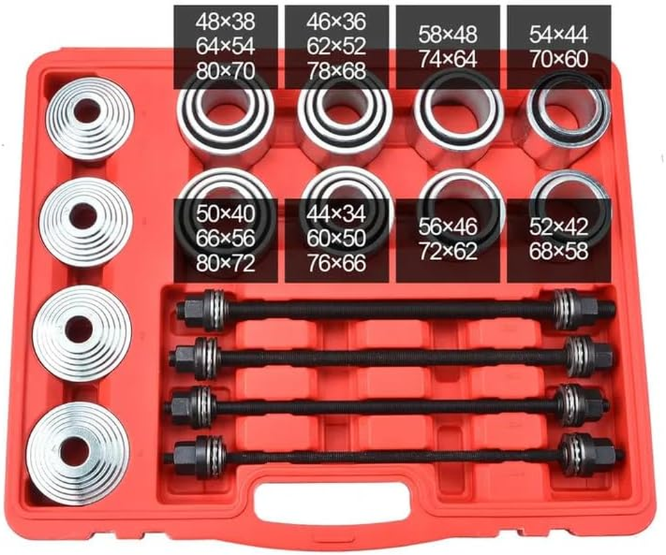 28Pcs Auto Car Repair Tool Master Press and Puller Sleeve Kit Bearings Bushes Seals Removal