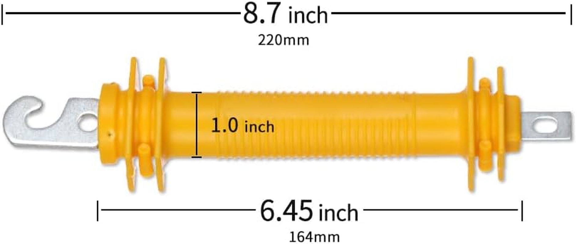 5PCS Electric Fence Synthetic Rubbergate Rubber Gate Handle, Heavy Stamped Steel Hook, Yellow image number 1