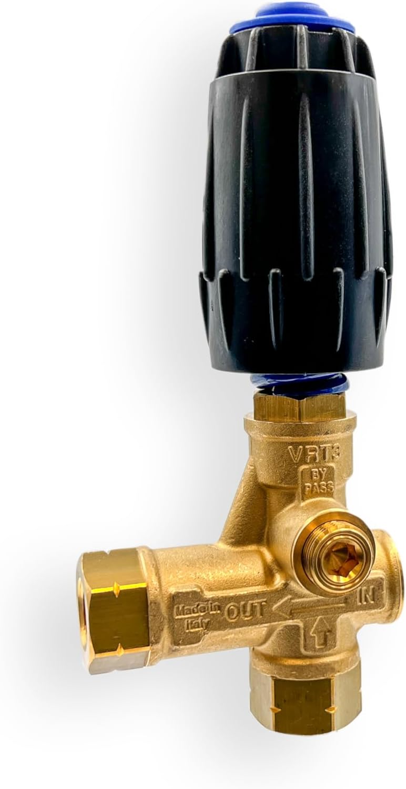 AR ANNOVI REVERBERI, VRT3-250, Pressure Washer Unloader -Blue Spring, 3,650 Max PSI, 10.5 Max GPM, 3/8" F Outlet, Adjustable Knob image number 2