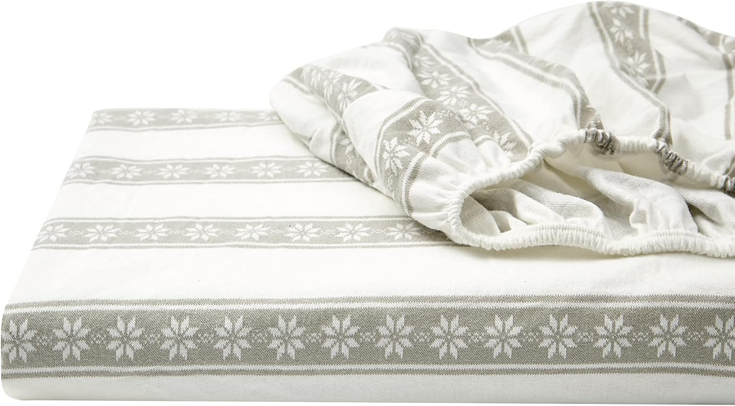 Eddie Bauer - Full Sheets, Cotton Flannel Bedding Set, Brushed for Extra Softness, Cozy Home Decor (Snowflake Fair Isle, Full) image number 6