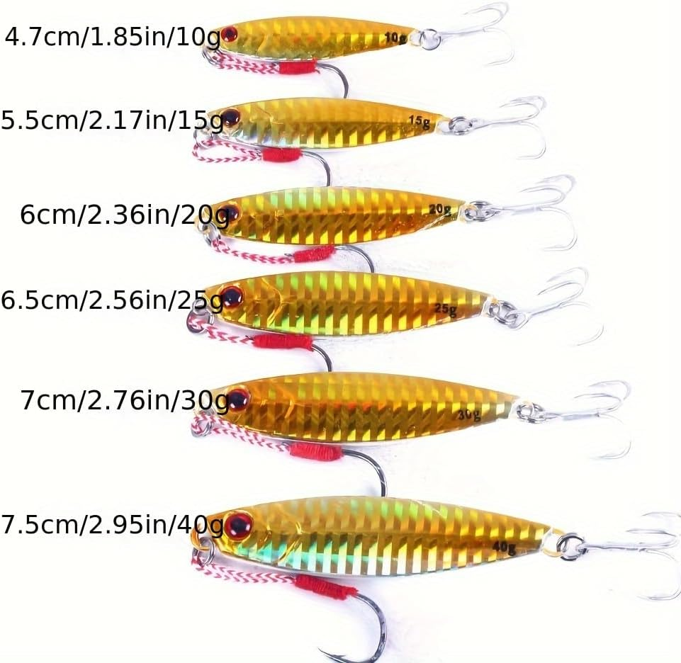Metal Fishing Lures Set, 7 Pieces, 4.7-7.5 Cm, 10-40G, Multi-Coloured image number 1