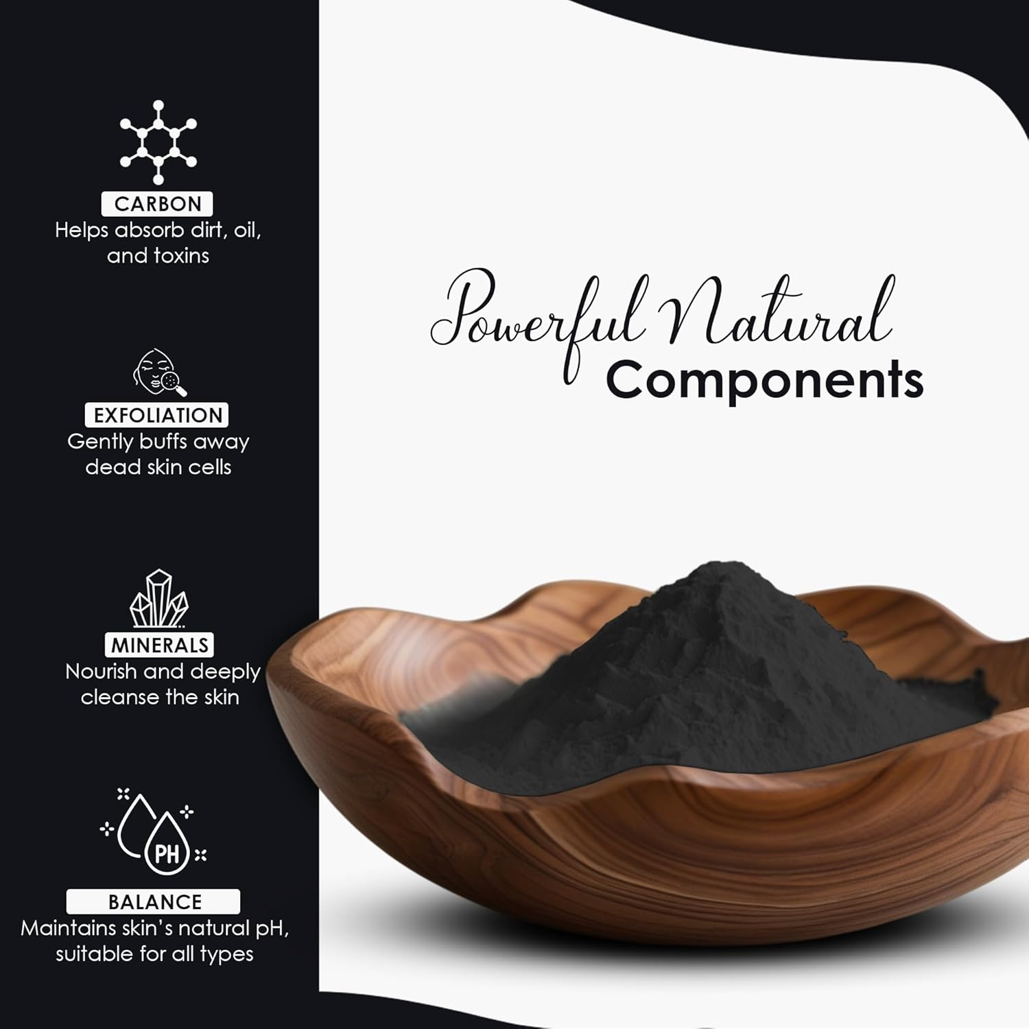Mi Nature Activated Charcoal Powder | 227G(8Oz) | Pure & Natural | DIY Exfoliating Scrub, Face Mask & Teeth Powder | Herbal Cosmetic Use |For Homemade Use image number 6