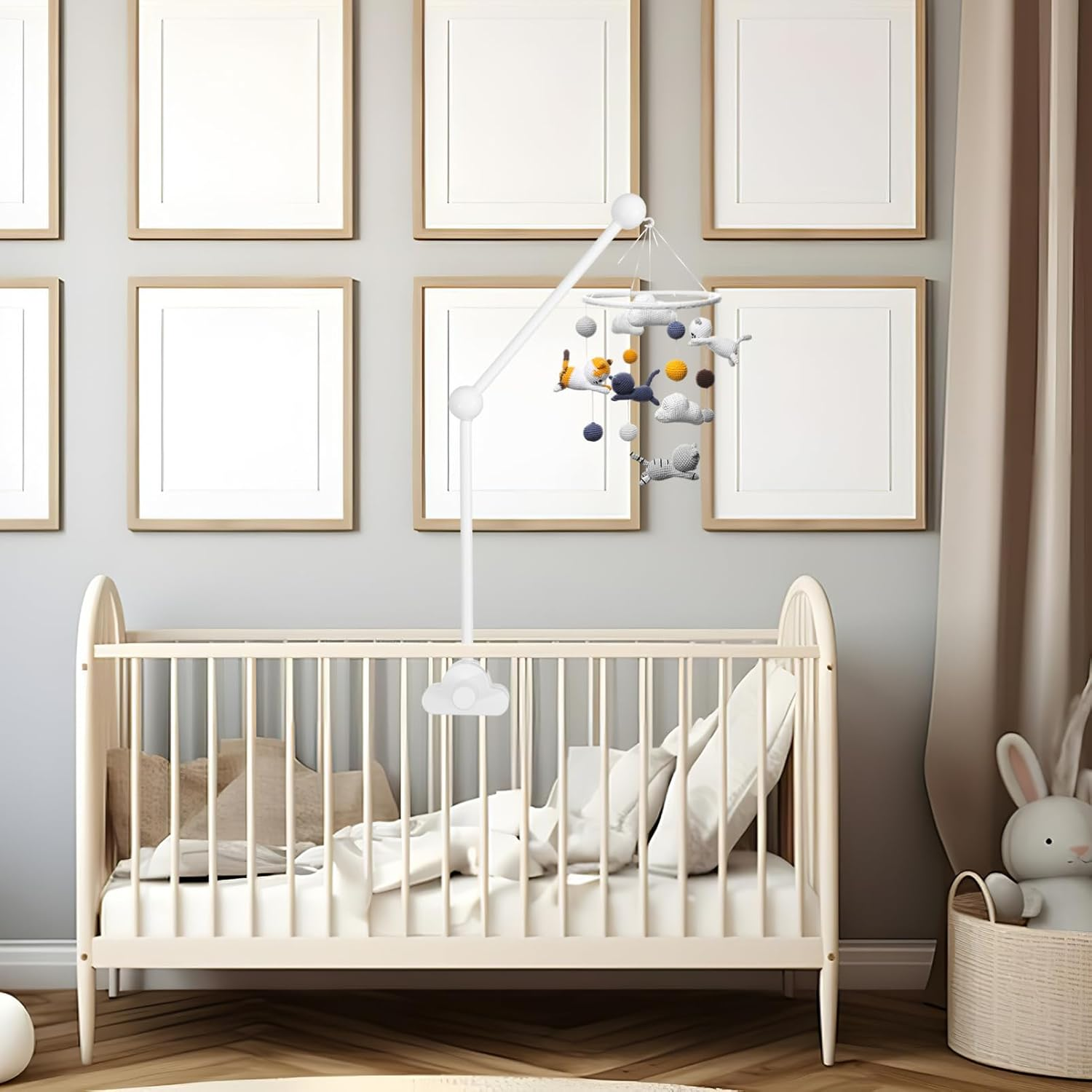 CHILDWEET Mobile Hanger Arm Kit Sturdy Crib Mobile Holder for Nursery Decoration Easy to Assemble and Adjust Provides Entertainment and Soothing Effect For image number 3