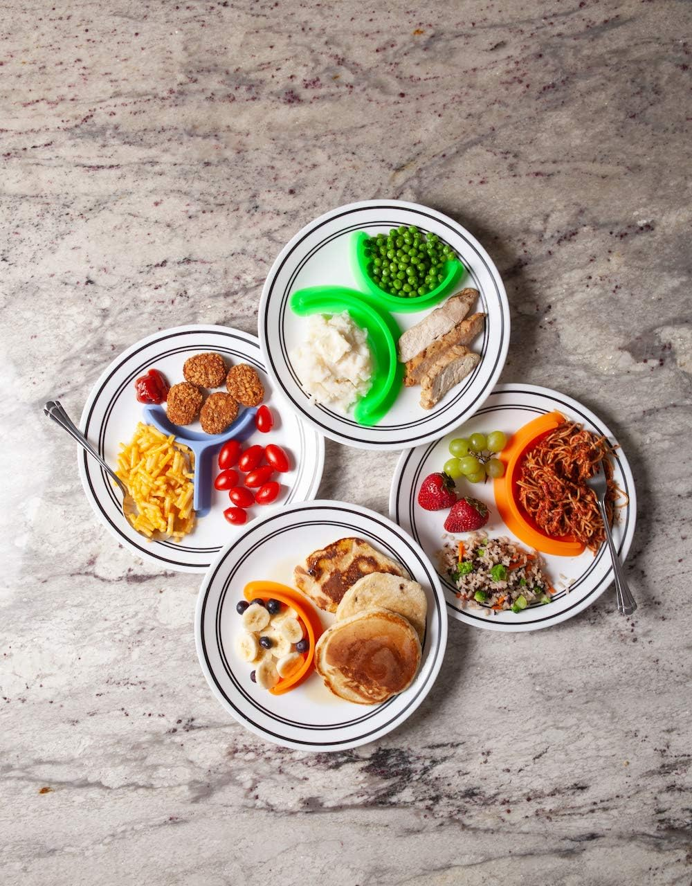 Plate Divider 2 Pack Green - Food Separator - Food Safe Silicone