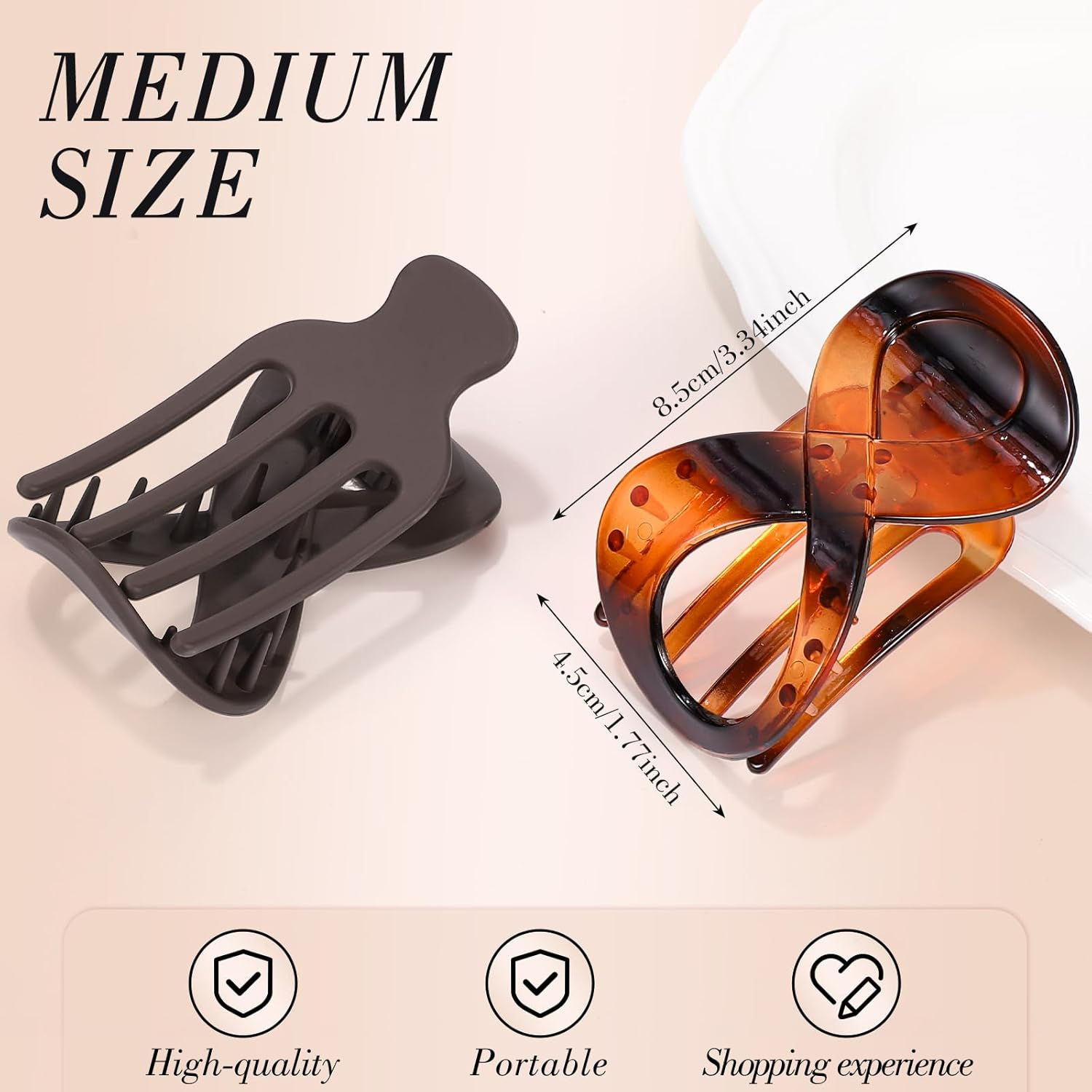 8 PCS Flat Hair Clips, French Flat Claw Clips Hair Claws for Women Girls Thin Hair image number 2