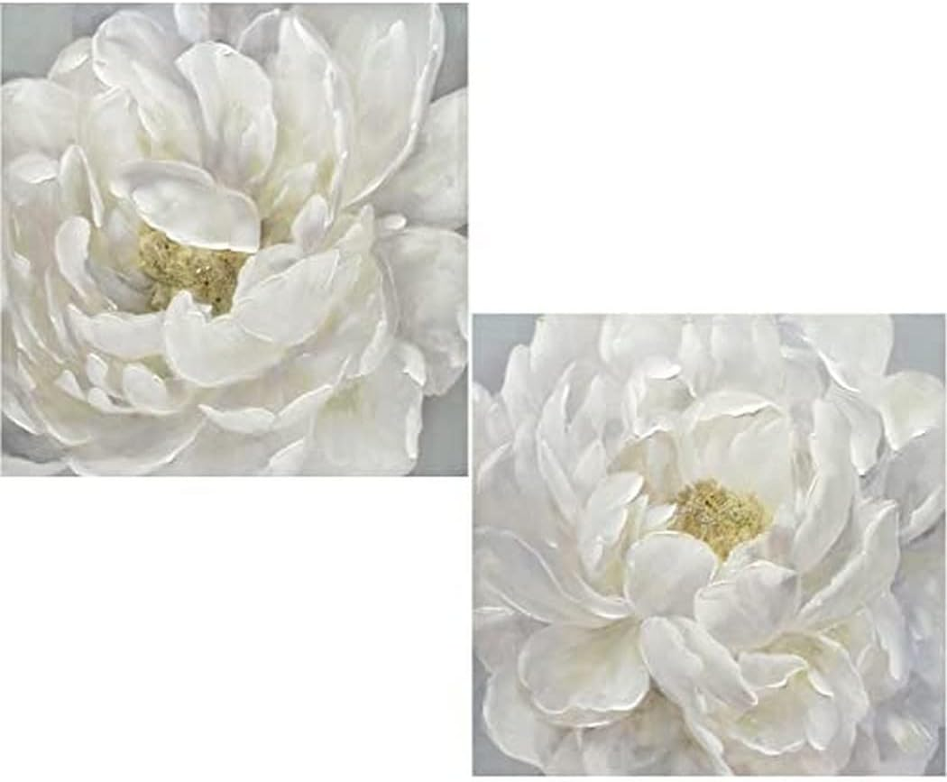 Lylac White Peony 80% Canvas Painting, 80 X 80 Cm Size