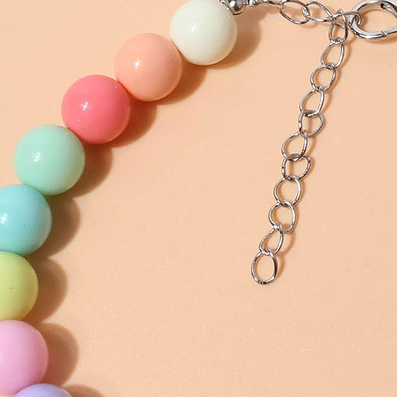 Pet Collar Candy Colors Decor Accessory Multi-Color Fashion Dogs Faux Pearls Necklace Loop Photography Props Convenient and Clever image number 2