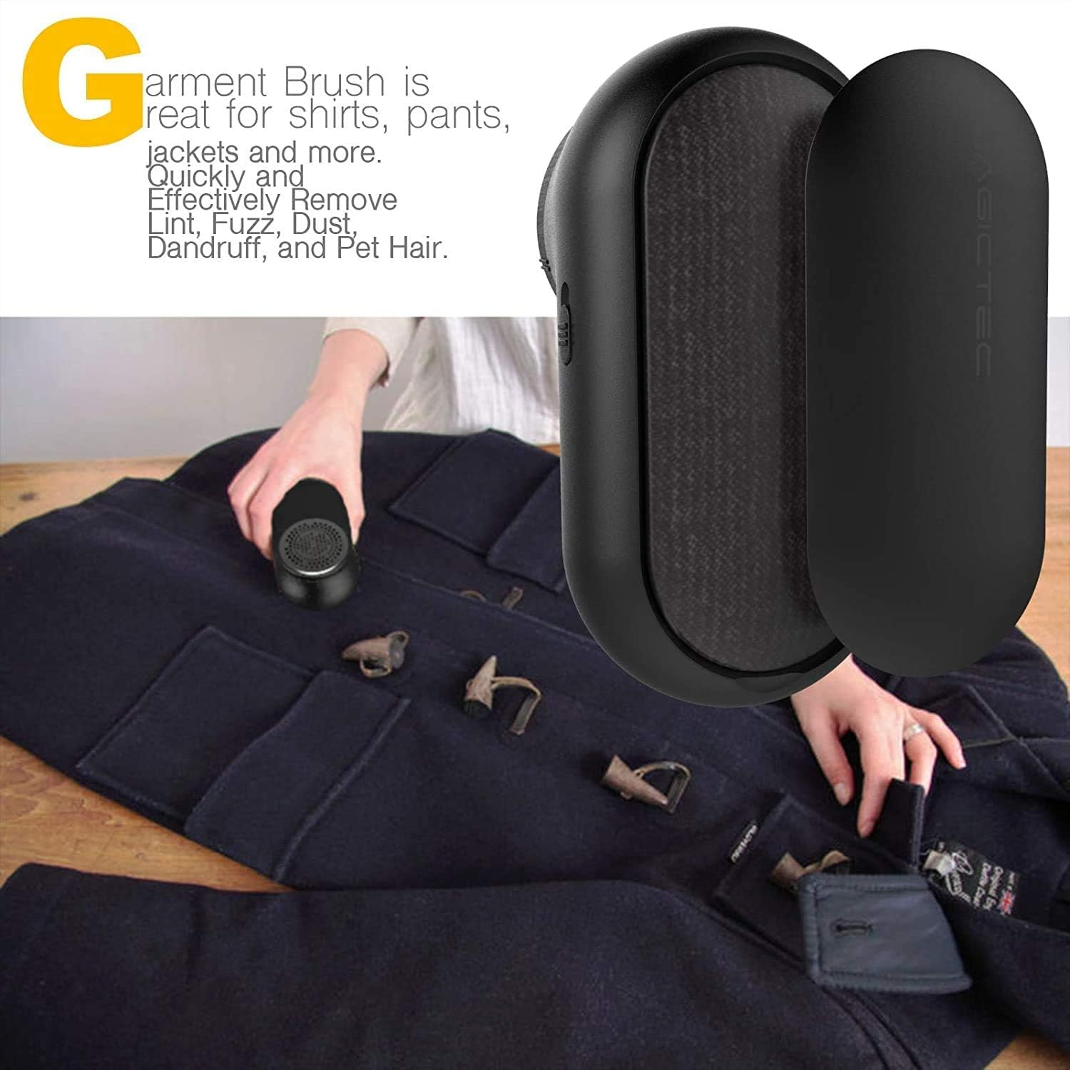 Magictec Rechargeable Fabric Shaver, Lint Remover Sweater Defuzzer Lints Fuzzs Pills Pilling Trimmer for Clothes and Furniture -Battery Operated Black image number 2