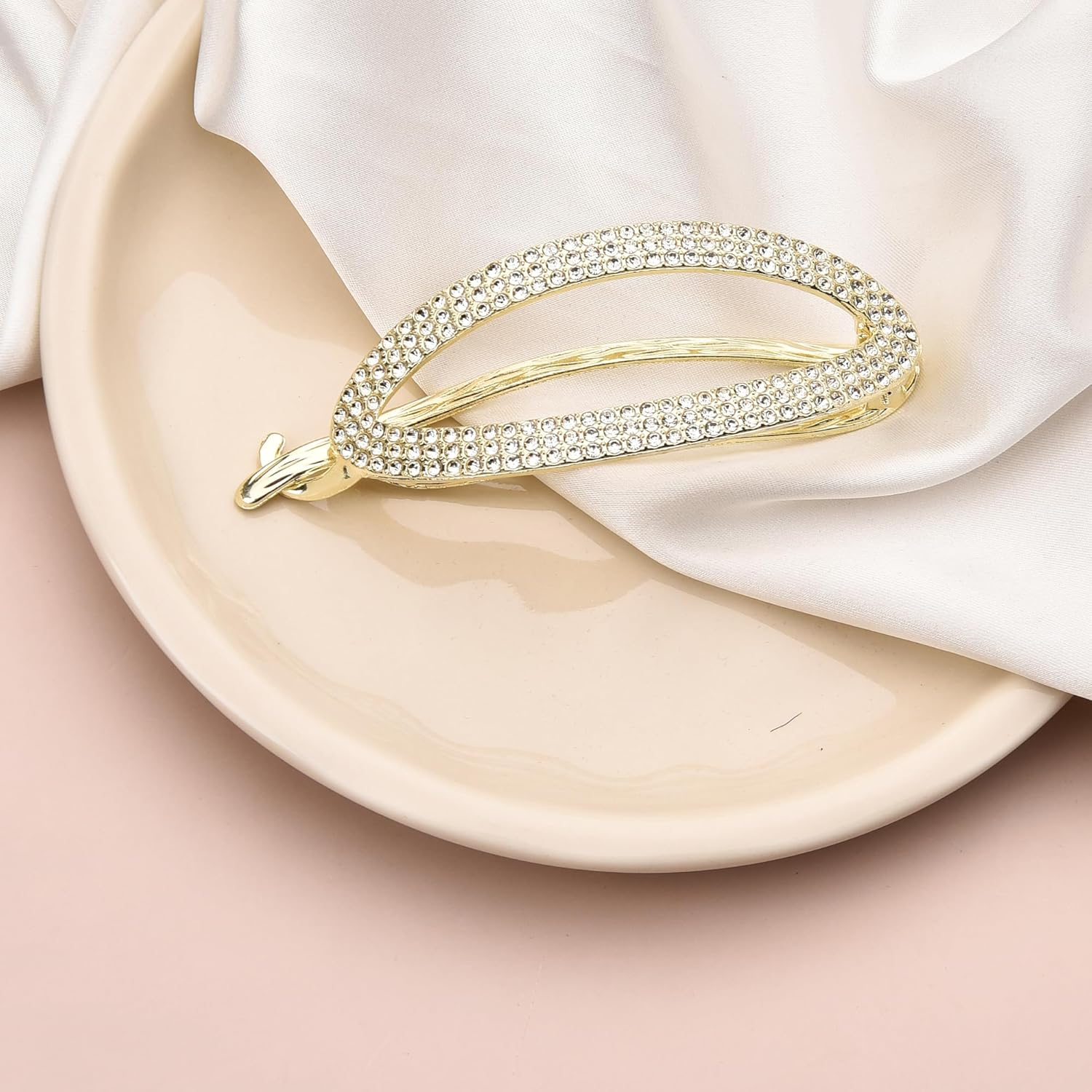 Rhinestone Claw Hair Clips for Women Hair Accessories No Slip Grip Hair Clips for Women Girls Updo Hair Clips for Fine Thick Hair Big Gold Diamond Claw Barrette Sparkly Decorative Crystal Hair Clips image number 4