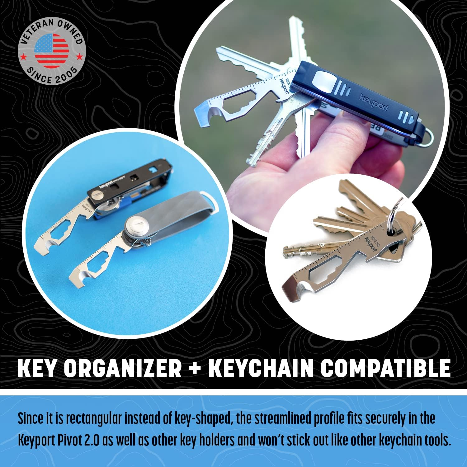 Keyport MOCA 10-In-1 Key Tool - Keychain Multi-Tool (Bottle Opener - Screwdriver - Cord Cutter - Box Opener - Scoring Tool - Hex Bit Driver - Wrench X 3 - Ruler) TSA Friendly, Keyport Pivot Compatible image number 4