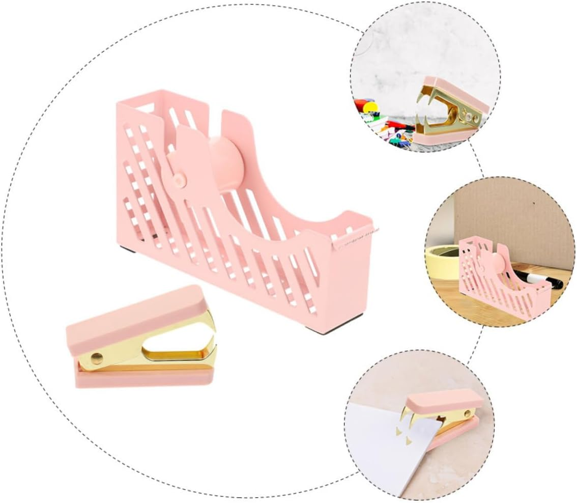 Ciieeo Sticky Tape Dispenser Automatic Staple Remover Tape Holder Stationery Set for Office Home Desk image number 4