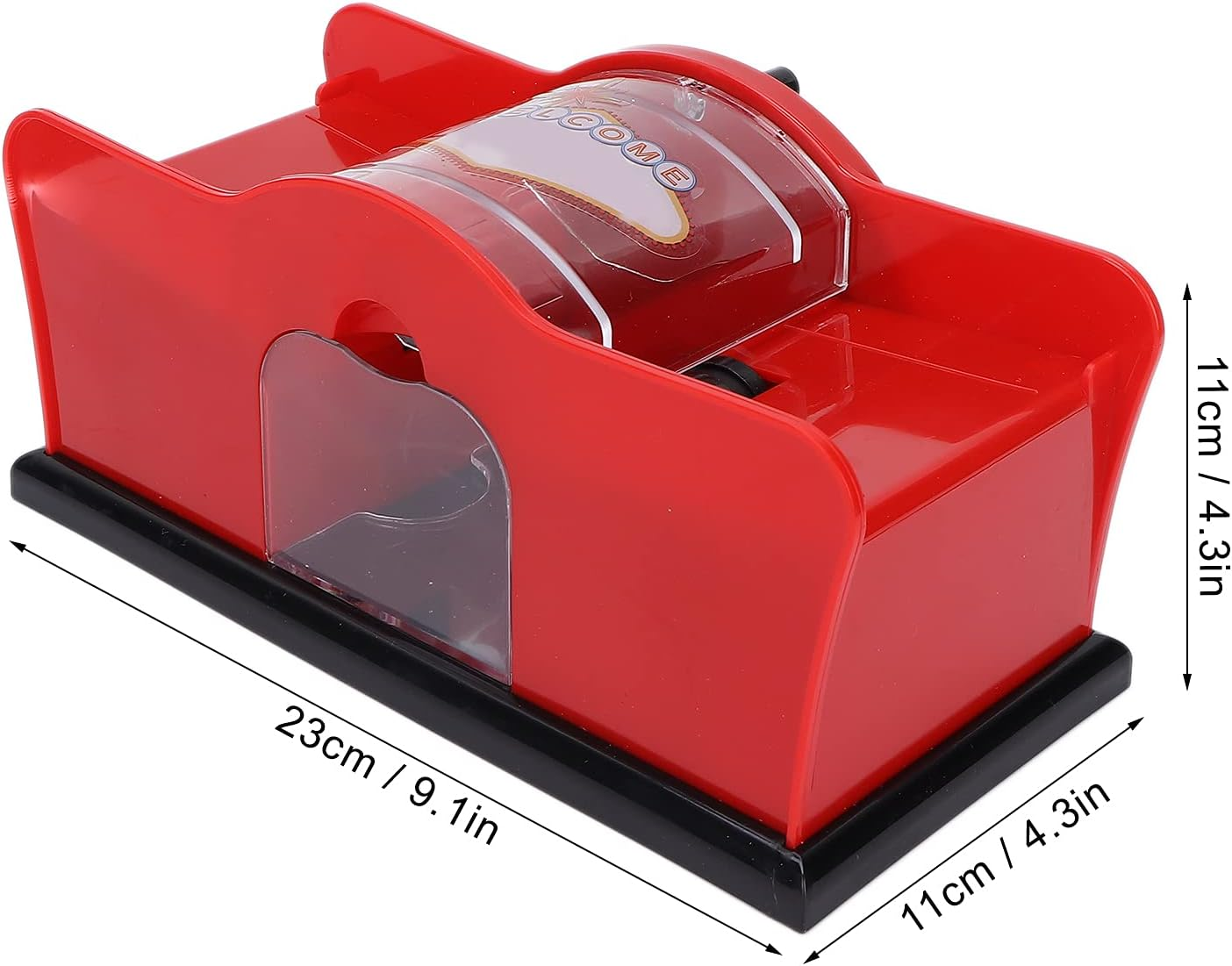 Casino Card Manual Shuffler, Card Shuffler Mute Safe Firm Sturdy Wear Resistant Portable Compact for Men Women for Family Gathering for Home Office - Red image number 3