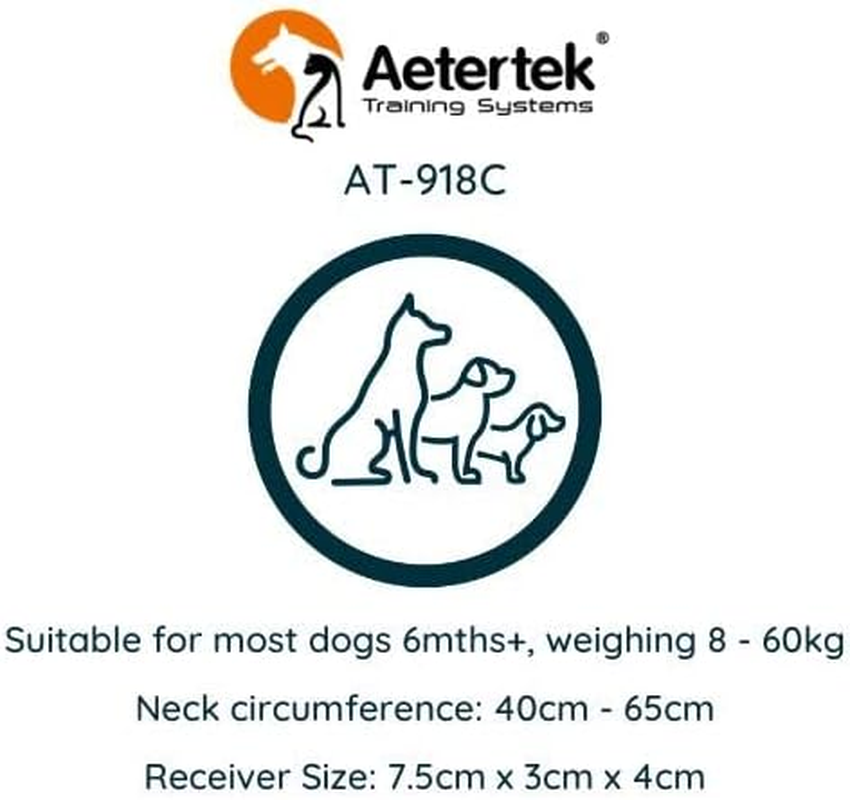 Aetertek AT-918C Dog Training Collar, anti Barking Device for Behavior Control, Waterproof Static Collar with Remote, Beep Tone, Vibration (1 Dog) image number 4