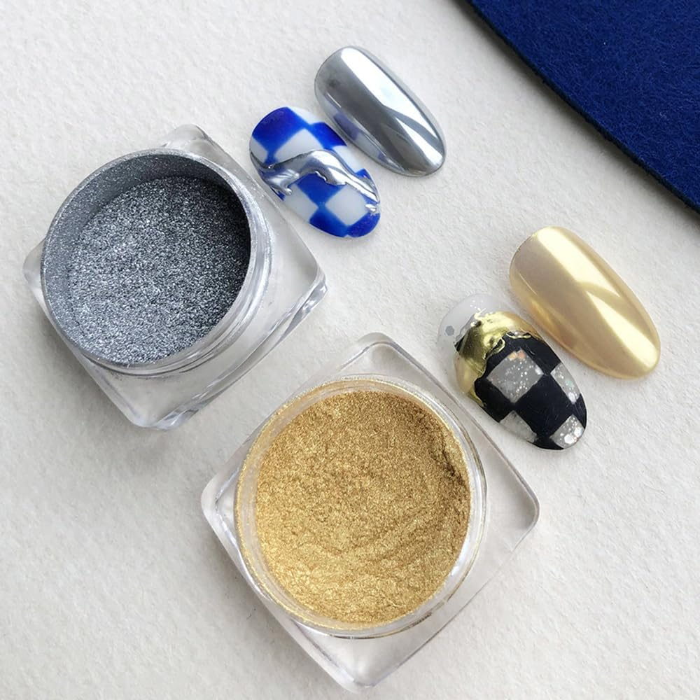 ADHERE Elder Gods Series - Magic Chrome Nail Powder, Hyper-Reflective Metallic Finish, 10-Second Mirror Gloss for Gel/Diy/Press-On Nails 0.7G (Auric Gold) image number 2