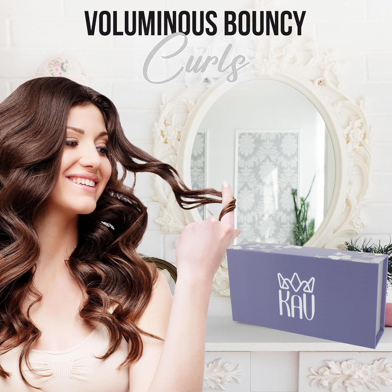 KAV Heatless Hair Curler, Mulberry Silk Overnight Hair Curl Set, No Heat Curling Rod Giftset, Premium Salon Quality Rollers to Sleep In, Heat Less Curls Set with Clip and Scrunchies image number 5