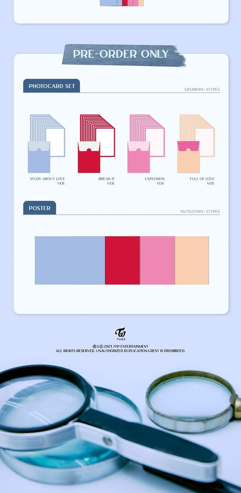 TWICE Formula of Love: O+T=<3 3Rd Album BREAK IT Ver Cd+Book+1P Index Photo Paper+2P Scientist ID Card+1P D.I.Y Sticker+1P Break Scratch Card+4P Card+Message Photocard Set+Tracking