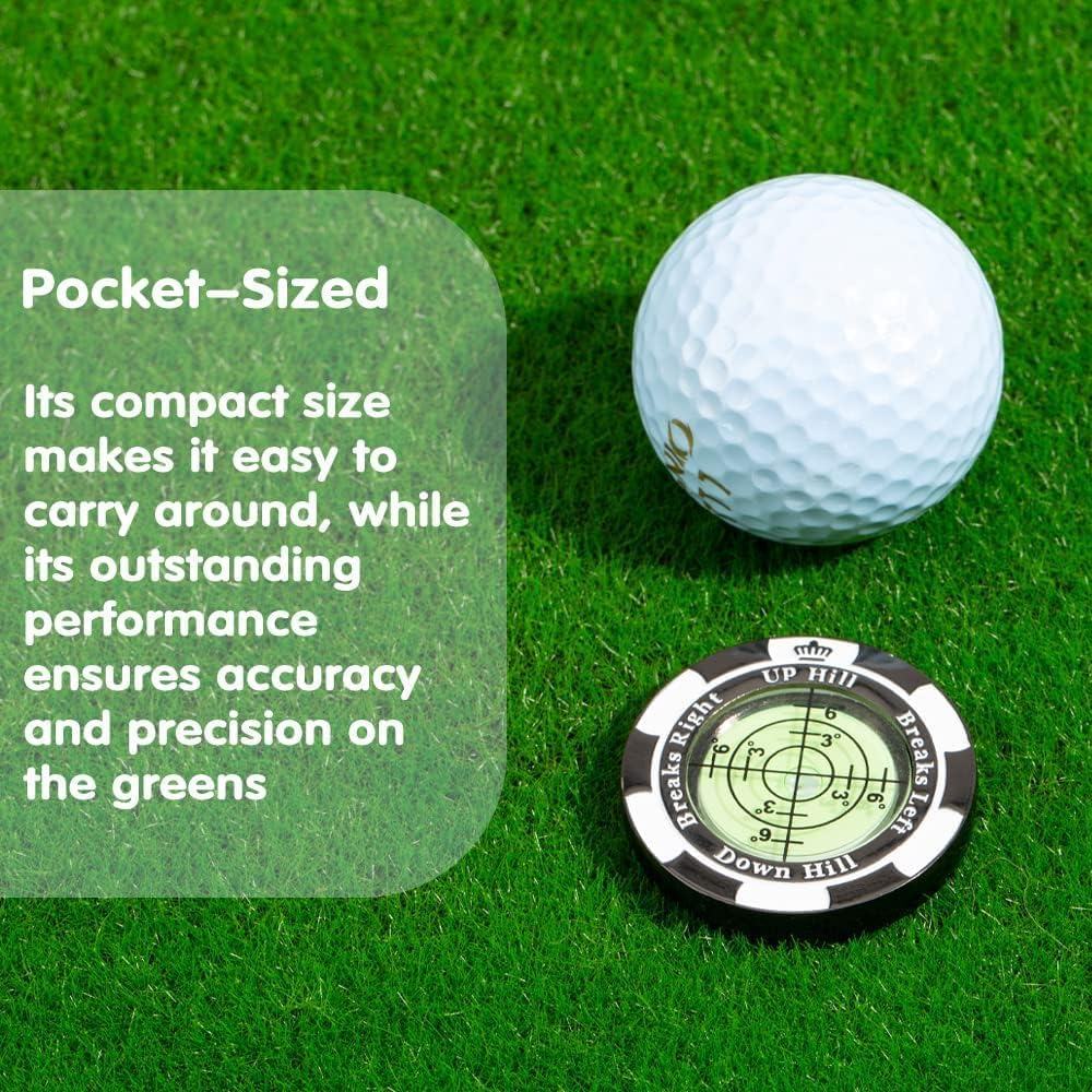 Golf Green Reader, Golf Ball Marker with High Precision Horizontal Bubble, Putt Aid Golf Accessories Tool Men Women - Black / White image number 5