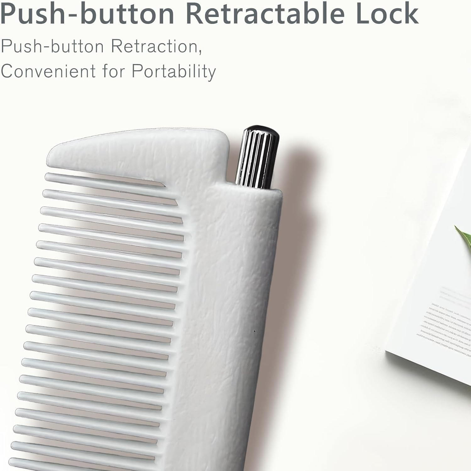 Professional Portable Fine Tooth Teasing Comb for Styling, Hair Cutting, White Retractable Metal Rat Tail Comb for Parting, Stainless Steel Pin Tail Teasing Comb for Salon image number 5