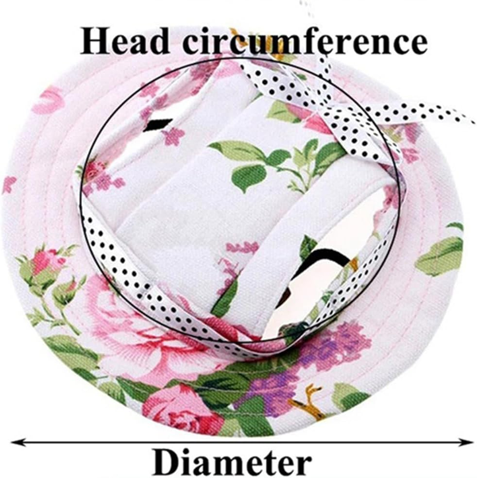 Marupet round Brim Princess Hat Visor Hat Pet Dog Mesh Porous Sun Hat with Ear Holes for Small, Extra Small Dog Teddy, Pug, Chihuahua, Shih Tzu, Yorkshire Terriers, Papillon Stripes L image number 6