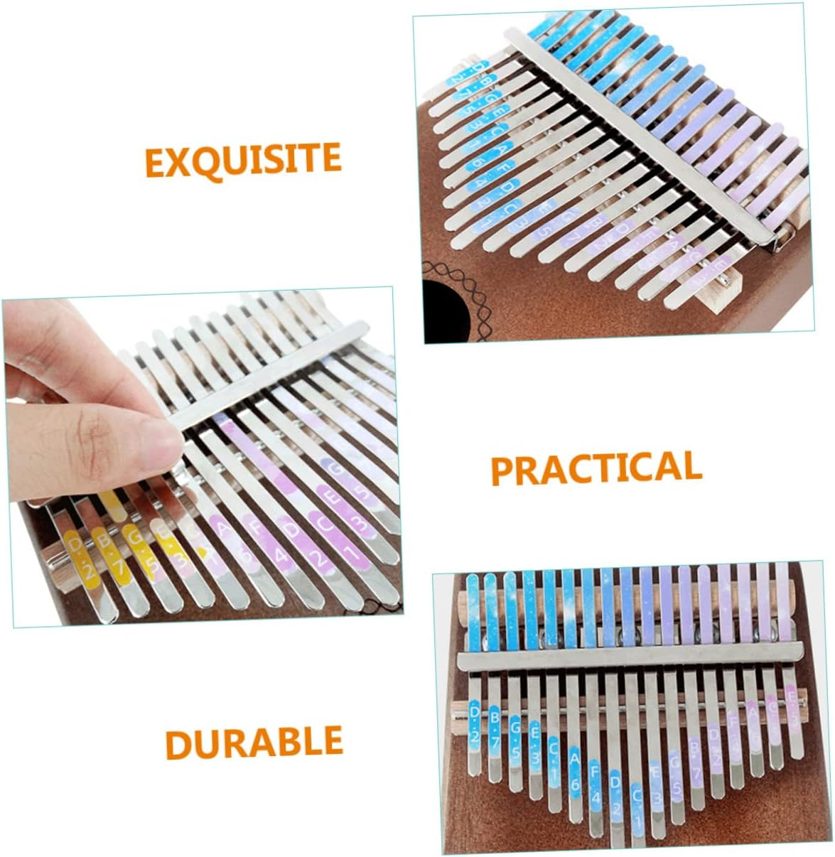 SUPVOX 4Pcs Kalimba Piano Note Stickers Musical Scale Sticker for Beginner Learner Key Kalimba Notes