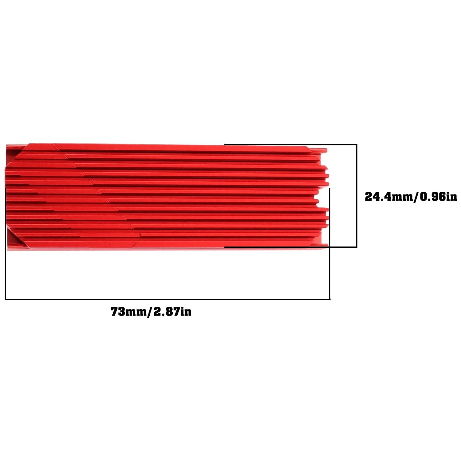 YINETTECH M.2 2280 SSD NVME Heat Sink Cooler Kit Single Double Side Heatsink Aluminum Red image number 4