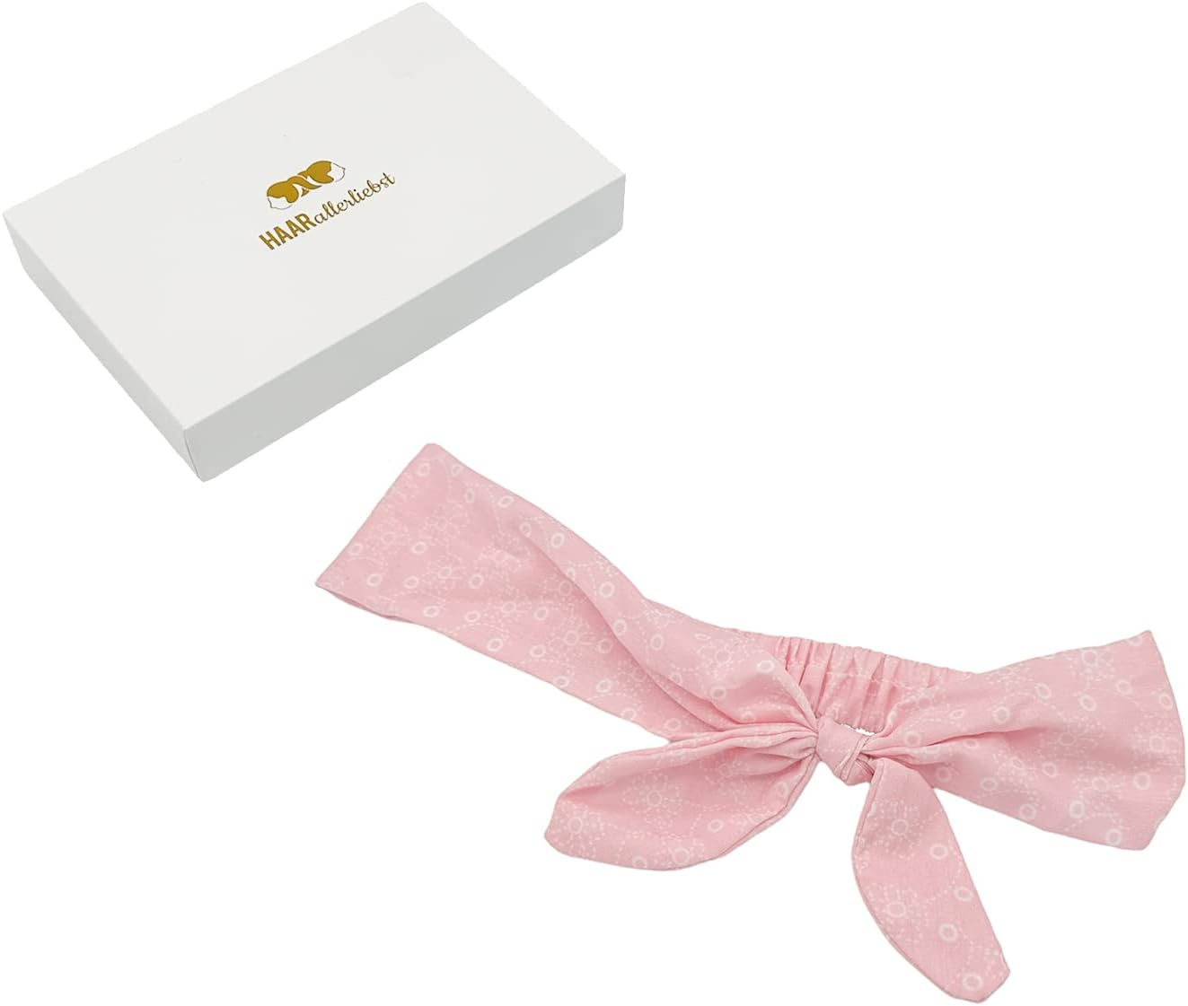 Haarallerliebst Hair Band with Bow (50 Cm | Floral Pattern with Bow | Pink) Includes Storage Box image number 5