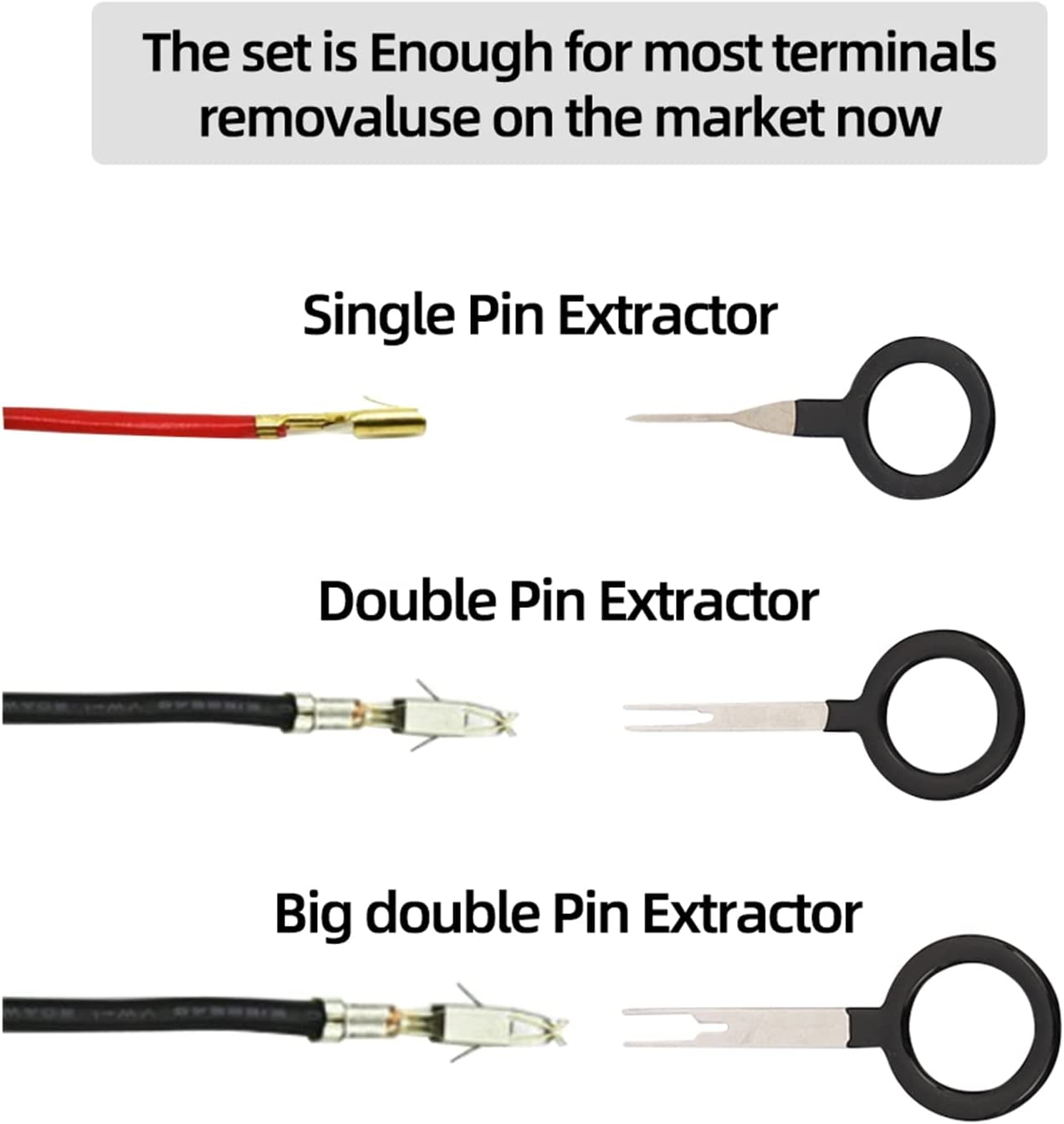 Taicols 38 Pcs Terminal Removal Tool Kit, Terminal Ejector Kit for Car, Wiring Crimp Connector Auto Terminals Removal Key Tool, Pin Extractor Puller Repair Remover Key Tools for Auto Wire Connector image number 5