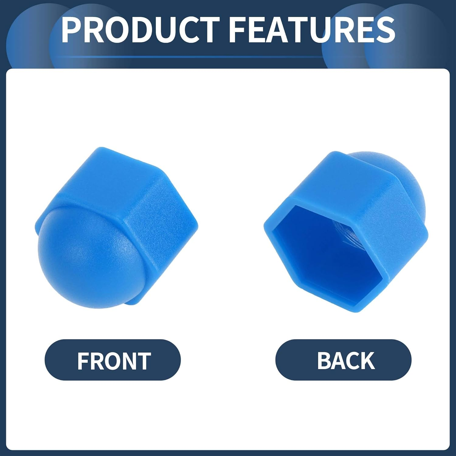 INFINAUTO Wheel Nut Bolt 19 Mm Rims Tyre Nut Screws Dust Cap Cover Nut Protection Plastic Blue image number 5
