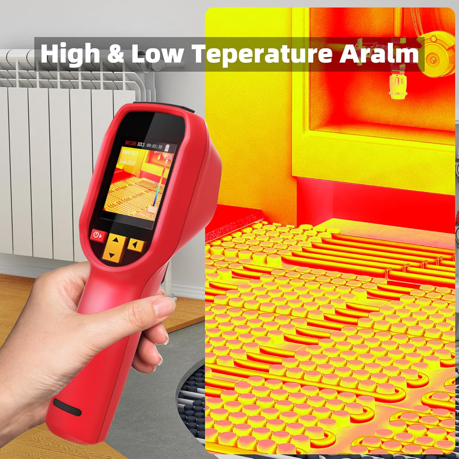 BSIDE Thermal Imaging Camera 240 X 240 Resolution Handheld Infrared Camera, 15 Thermal Palettes with 320 X 240 Full-Viewing TFT LCD for Home Inspection HVAC Electrical, 25Hz Refresh Rate, -4℉~1022℉ - Hx3 image number 3