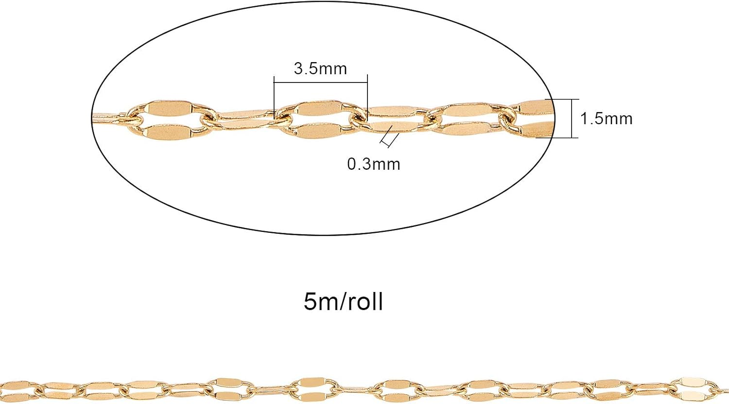 Mix Stainless Steel Chain - 5 M Rolo Steel Chain image number 4