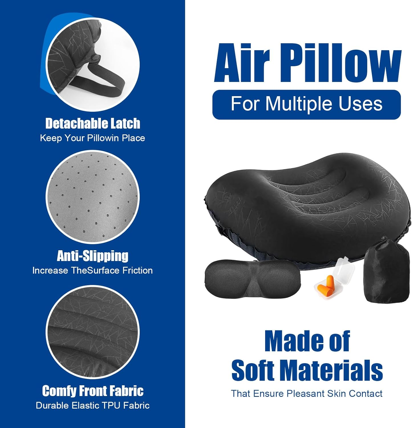 DAWNTREES Inflatable Camping Travel Pillow, 2 Pack Ultralight Pillow, Neck Pillow,Beach Pillow,Backpacking Pillow, Inflatable Pillow for Camping,Hiking - Green image number 2