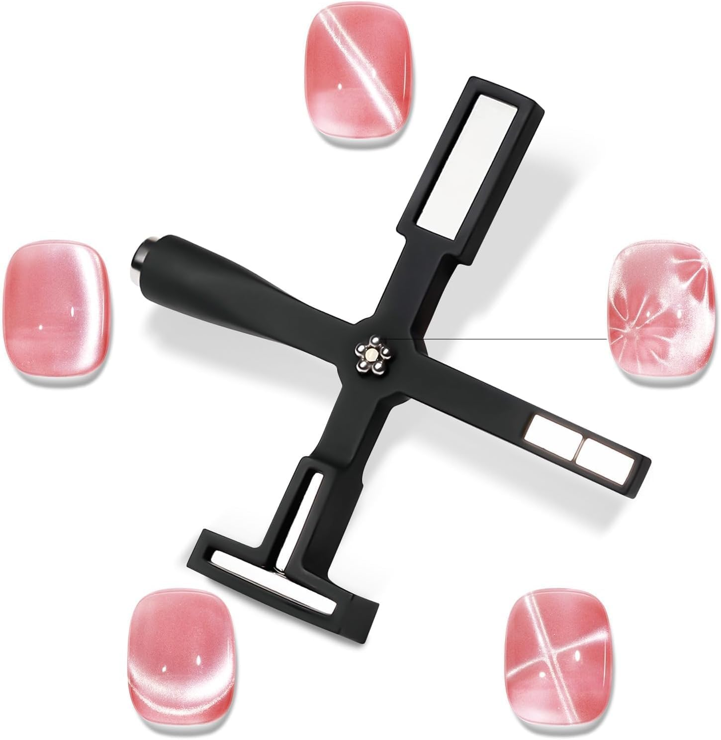 5-In-1 Magnetic Cat Eye Nail Art Tool, Professional Gel Polish Magnet Wand, Pink