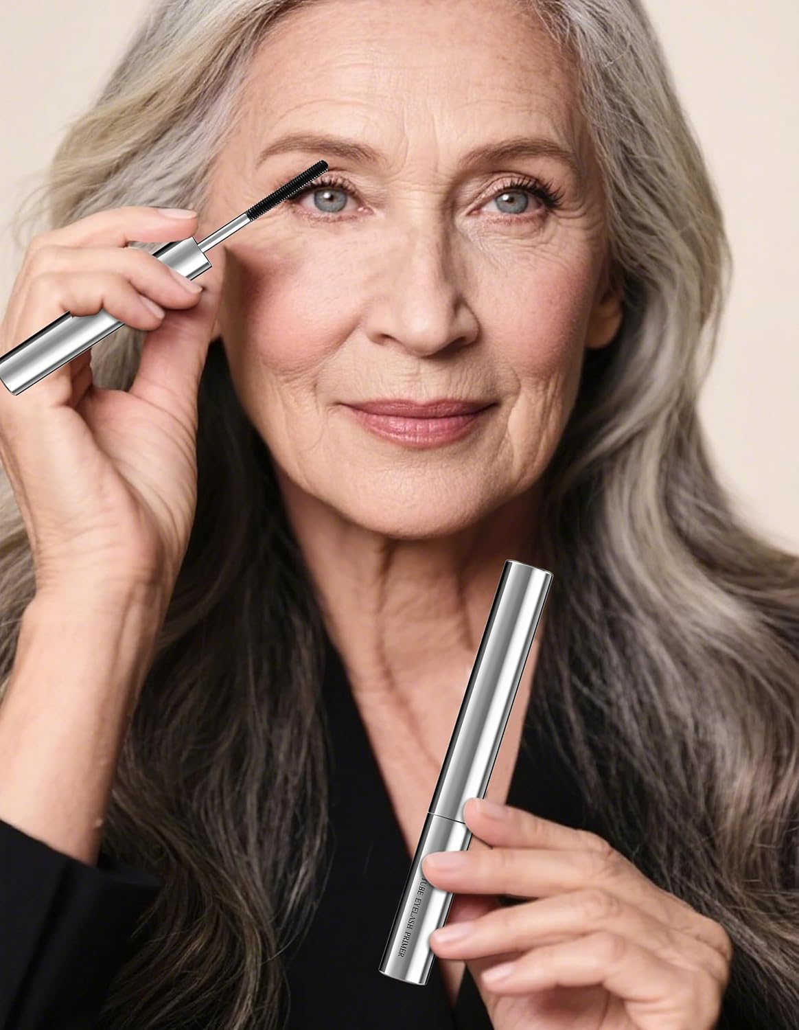 Erinde Mascara for Older Women, Black Waterproof Mascara for Mature Women, Extreme Length and Volume, No Clumps, Long Lasting, Hypoallergenic for Sensitive Eyes #01 image number 2