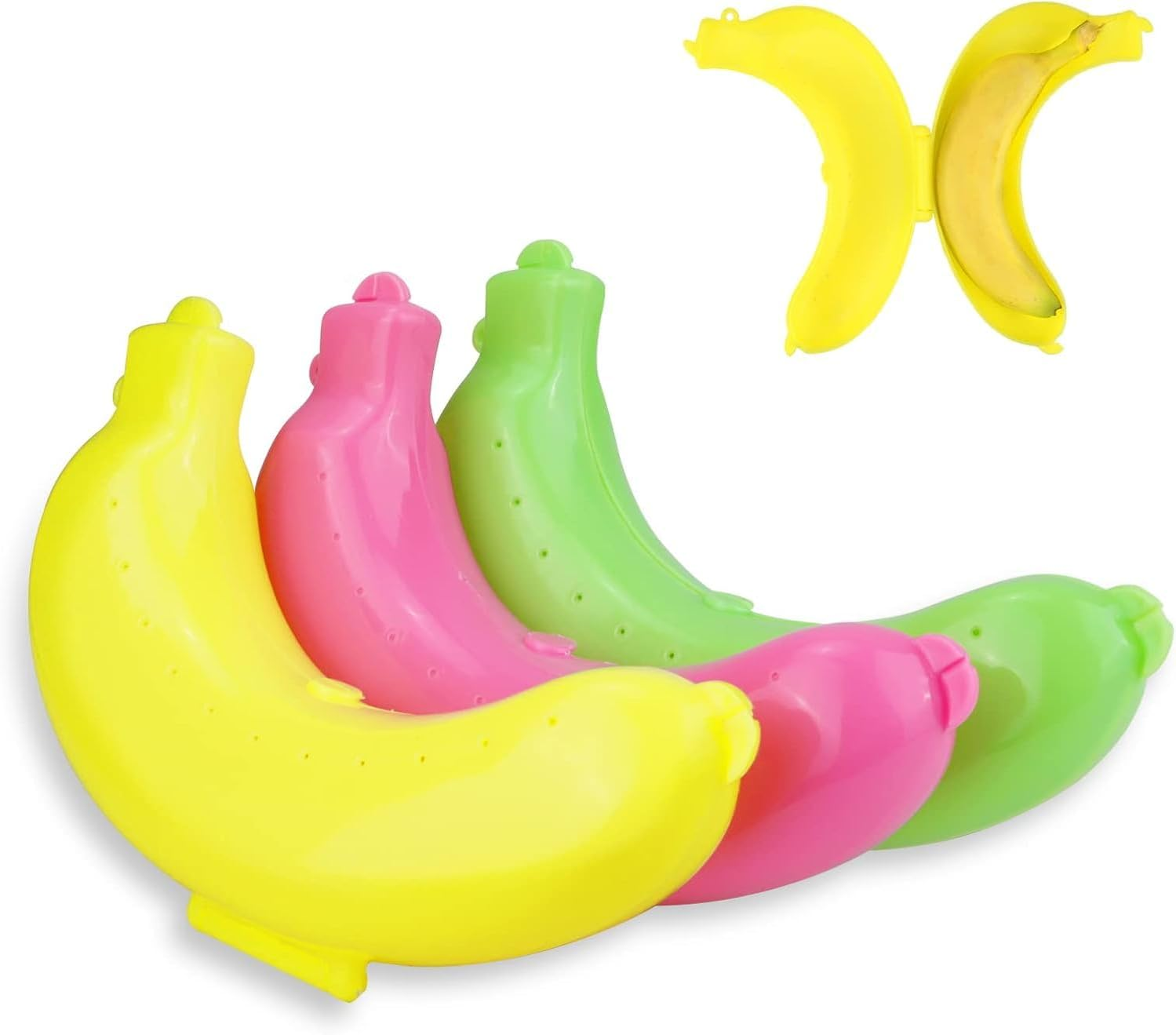 Portable Banana Holder Banana Boxes,3Pcs Banana Protector Storage Case Banana Box,Banana Case Banana Protector Banana Holder Banana Box,Plastic Banana Protector Box Banana Case Banana Container Box image number 1