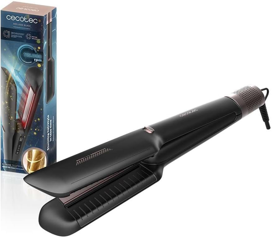 Cecotec Air Lisse Black Hot Air Hair Straightener, 600 W, Hair Protection, Ion Technology, Keratin and Argan Oil, 3 Modes and BLDC Motor for All Hair Types, 3 Temperatures and 3 Speeds image number 5