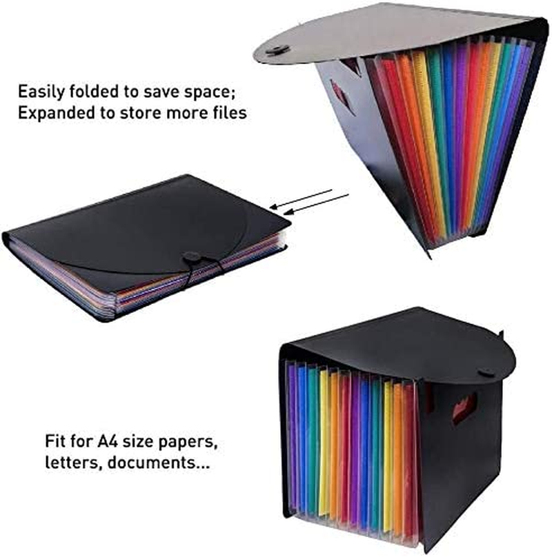 13 Pockets Expanding Files Folder/ A4 Expandable File Organizer/Portable Accordion File Folder/High Capacity Multicolour Stand/Plastic Business File Organizer Box (1Xfolder) image number 1