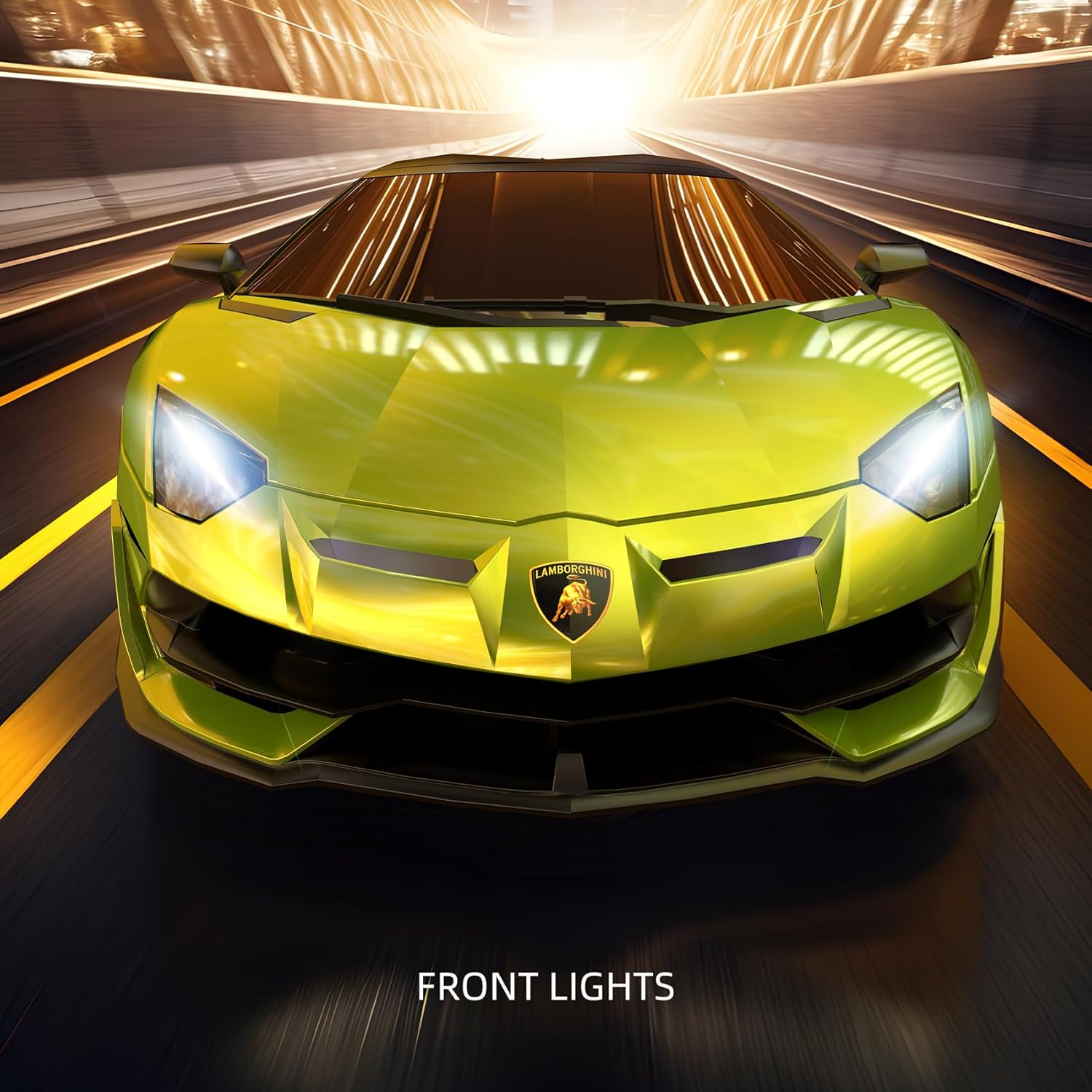 Lamborghini Remote Control Car, 1:24 Scale Electric Sport Racing Hobby Toy Car Lamborghini Model Vehicle for Boys Girls Birthday Gifts, Green - Yellow image number 5