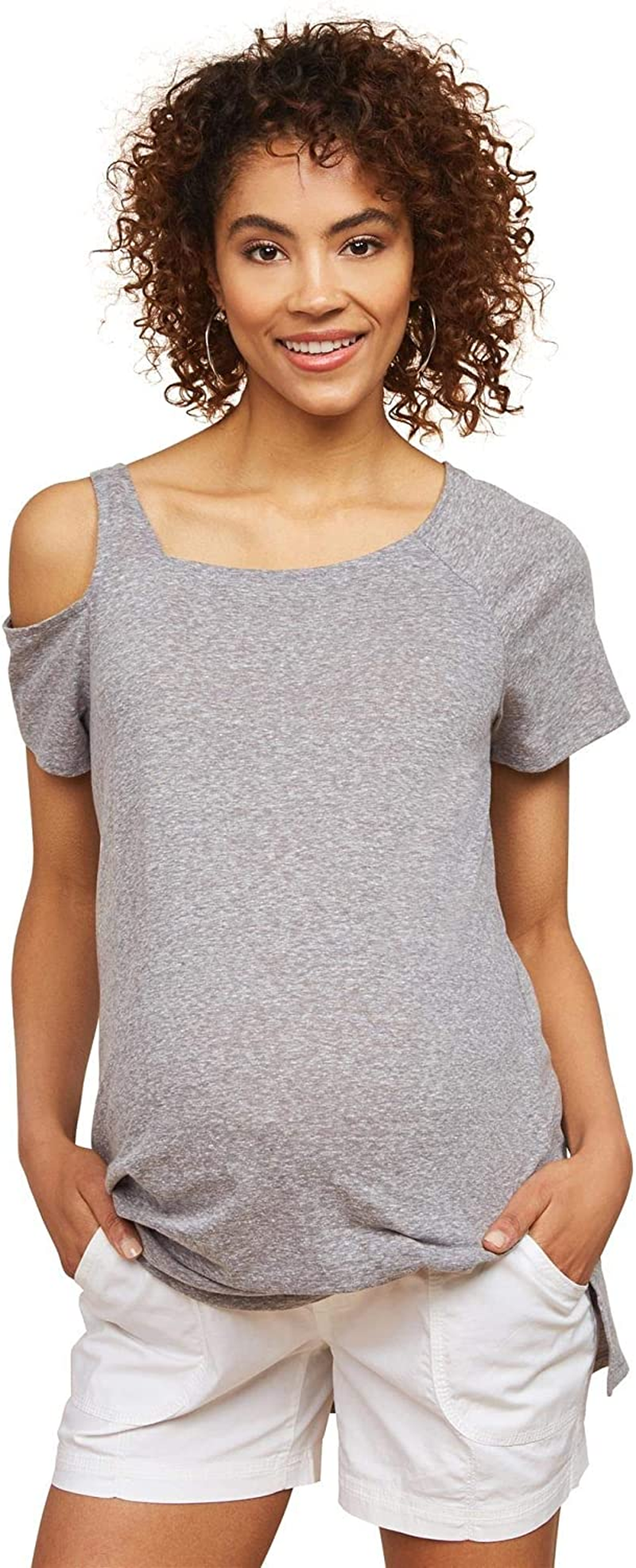 Motherhood Maternity Women'S Maternity Secret Fit Belly Poplin Short