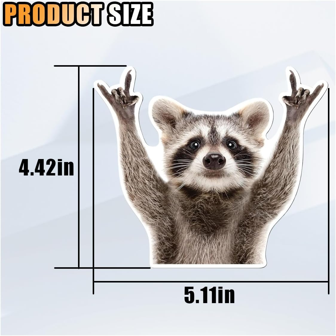 Funny Rocking Raccoon Sticker Decal - Cute Car Window Decal Waterproof Vinyl Sticker, 5.11&times;4.42 Inch Raccoon Pattern Car Laptop Wall Window Bumper Sticker (1PC) image number 2