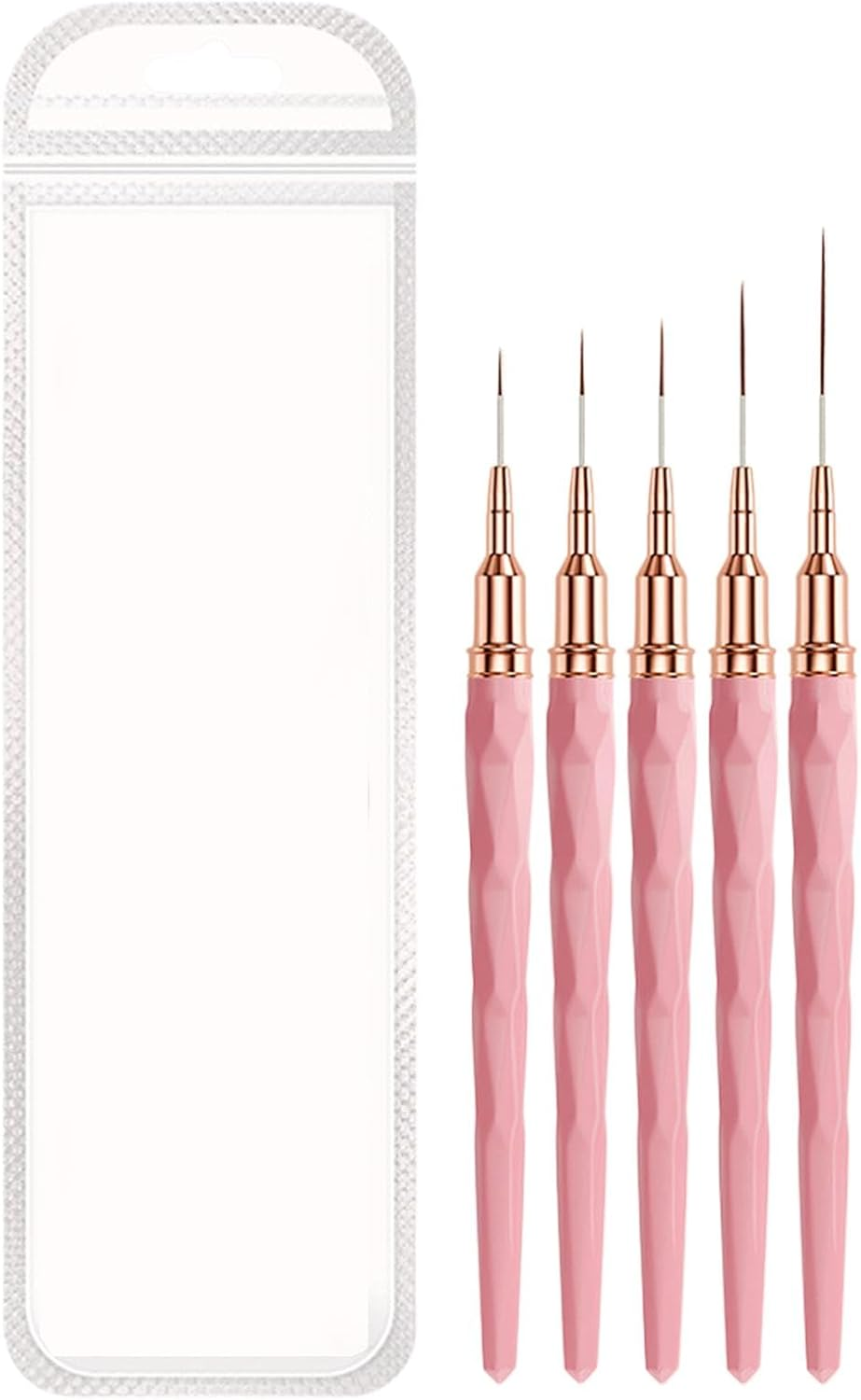 Evnbhgyu Nail Liner Brushes | Art Brushes for Nails,Sizes 7/9/11/15/25Mm, French Tip Tool Nail Tech Supplies for Women Girls Home Salon